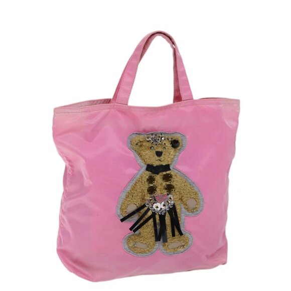 PRADA Hand Bag Nylon Pink - Picture 1 of 14